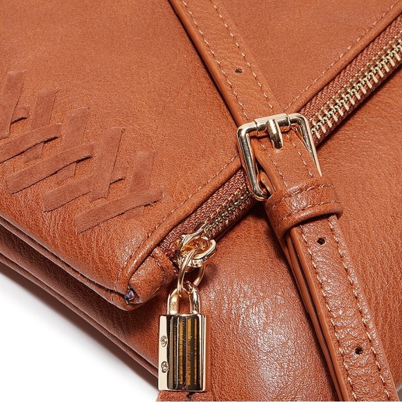 Crown Vintage Foldover Whipstitch Crossbody Bag - Picture 5 of 10